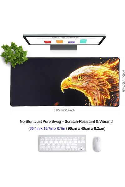GENERAL XXL Professional Large Mouse Pad & Computer Game Mouse Mat (90x40 Black)