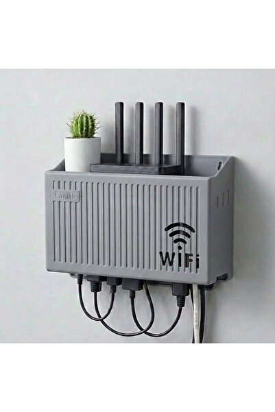 OSKA GLOBAL Wall Mounted Wi-Fi Modem Storage Box (Gray) – Cable Organizer Rou...