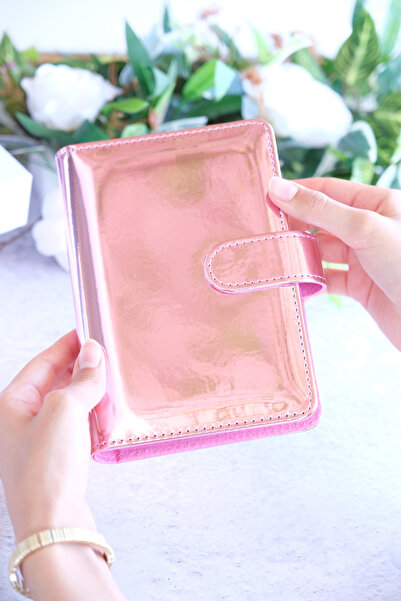 Mint Design Pembe Aynalı Birikim Ajandası - Bütçe Planlayıcı Cüzdan - Gümüş M...