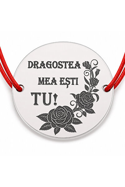 Simoshop Brățară argint 925 Dragostea mea ești tu, șnur reglabil