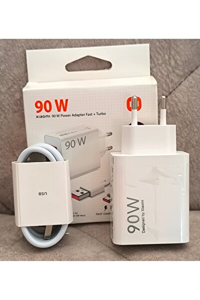 Kotenart Xiaomi Uyumlu 90W Turbo Hızlı Şarj Adaptörü + USB-A Type-C Şarj Kabl...