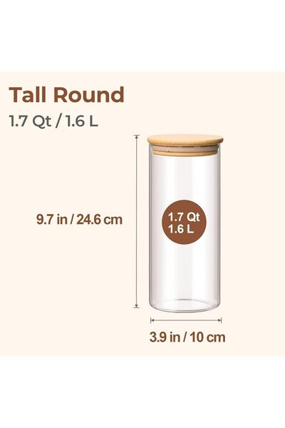 Home Zone Pack of 3 - Clear Round Glass Food Storage Container with Sealing W...