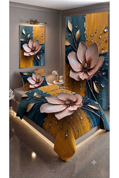 Elmas Dizayn 280*240 Cm. Special Design Single Bedding Set with Background Cu...