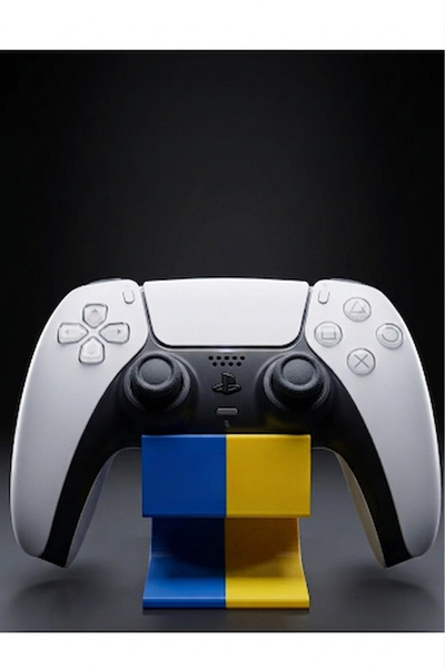 craftopya PS5 DualSense Uyumlu Çiftli Oyun Kolu Standı - Sarı Lacivert Gamepad Tutucu