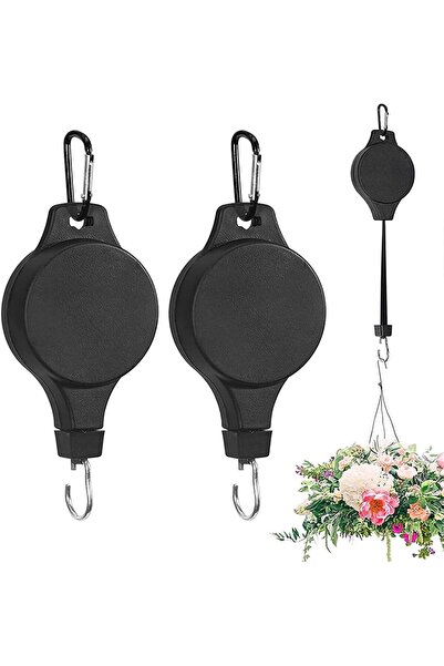 Arabest Plant Stands,2-Pack Retractable Plant Hanger,Adjustable Pull Down Flo...