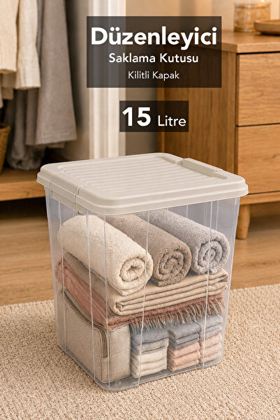 Meleni Home Organizator pentru dulap - Cutie de depozitare cu capac de blocar...