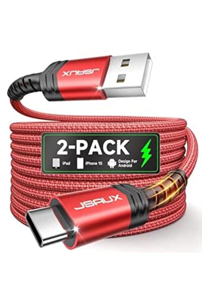 jsaux كابل USB C [عبوة من قطعتين بطول 2 متر]، USB A إلى Type C لأجهزة آيفون و...