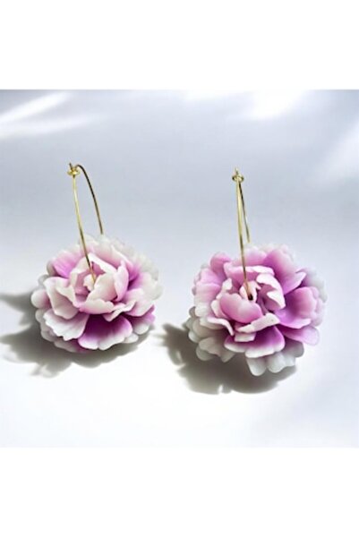 OEM Peony & Hoop Earrings made of Stainless Steel – Modern Floral Elegance