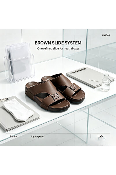GlobalOne Mart Men's Leather Sandals - Comfortable Design with Arch Support -...