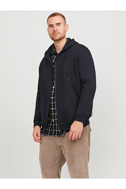 Jack & Jones Plus Hanorac cu fermoar, Mărimi mari pentru bărbați, Croială lej...