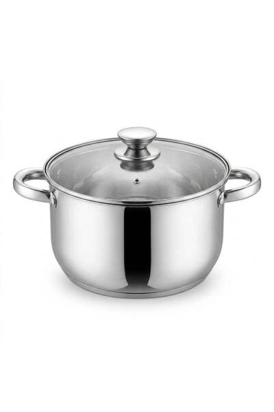 AKDC Kaisa Villa Stainless Steel Cooking Pot with Glass Lid 7.9 L (KV-2247)