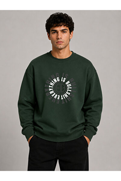 herkesemoda Everything Printed Crew Neck 2 Thread Sweatshirt