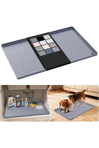 GENERAL URMONA Waterproof Silicone Under Sink Mat Shelf Liner for Kitchen and...