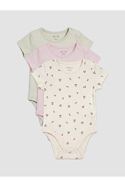 LC Waikiki Crew Neck Printed Baby Girls' Bodysuit 3-Pack