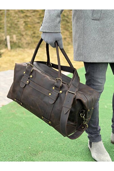 Generic Brand Geantă de voiaj din piele. Geantă tip duffel