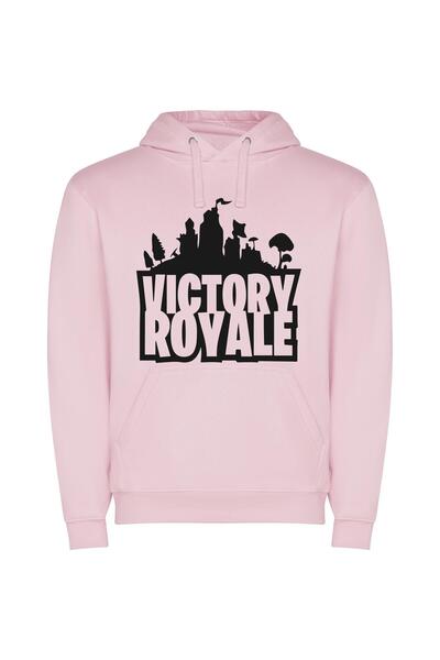 iLovePrints Fancy Fortnite Victory Emblem Φούτερ με κουκούλα σε χρώμα Ροζ
