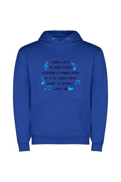iLovePrints Neon Phonk Music Notes Φούτερ με κουκούλα σε χρώμα Μπλε