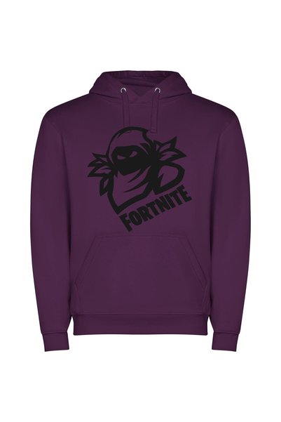 iLovePrints Monochrome Fortnite Masterpiece Φούτερ με κουκούλα σε χρώμα Μωβ