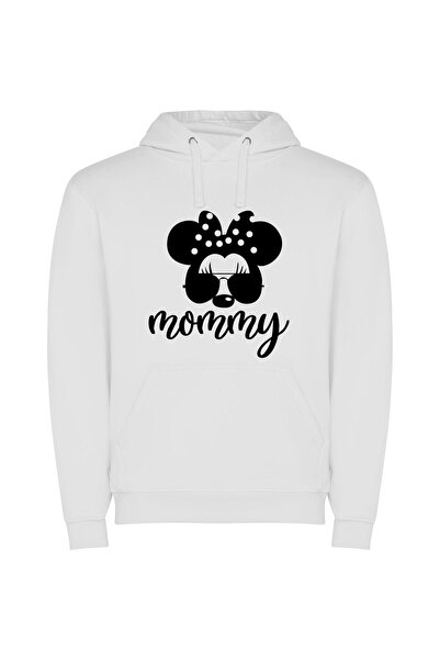 iLovePrints Elegant Disney Character Portrait Φούτερ με κουκούλα σε χρώμα Λευκό