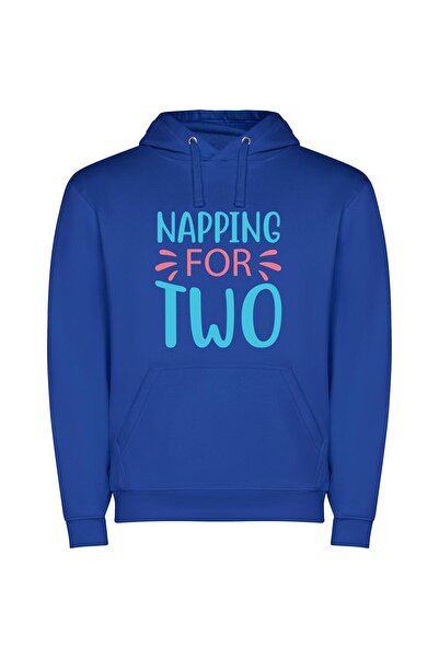 iLovePrints Dreamy Duo: Blissful Slumber Φούτερ με κουκούλα σε χρώμα Μπλε