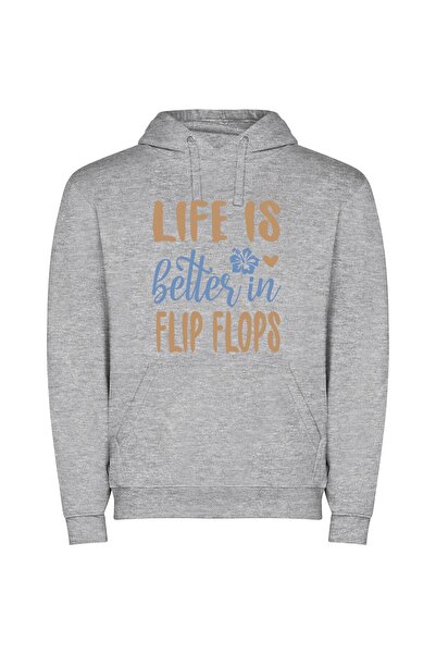 iLovePrints Fancy Feet: Flip Flops Exude Elegance Φούτερ με κουκούλα σε χρώμα...