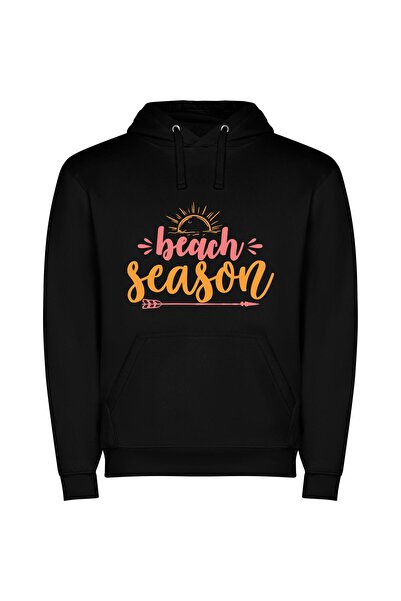 iLovePrints Sandy Sunset Escape Φούτερ με κουκούλα σε χρώμα Μαύρο