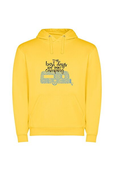 iLovePrints Ultimate Outdoor Retreat Φούτερ με κουκούλα σε χρώμα Κίτρινο