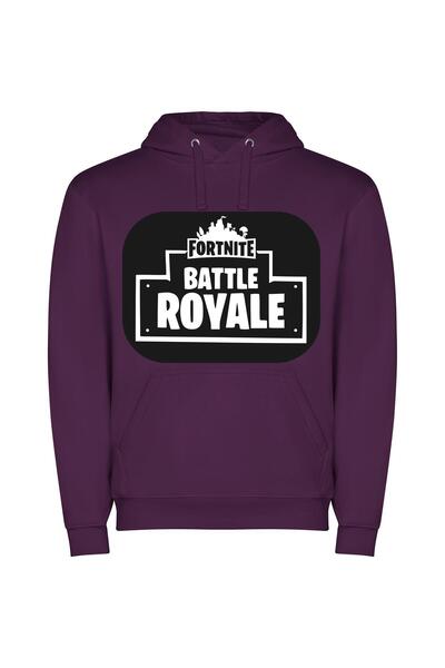 iLovePrints Realistic Fortnite Royale Φούτερ με κουκούλα σε χρώμα Μωβ