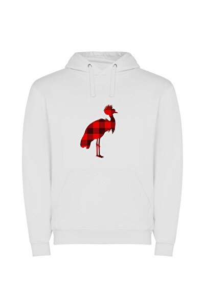 iLovePrints Astonishing Avian Artistry Φούτερ με κουκούλα σε χρώμα Λευκό