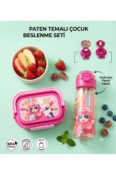 lstri 2 Li Sed 2 Katlı Beslenme Kutusu Ve Su Matarası Okul çocukları için beslenme çantası Seti Yemek Saklama Kabı Sporcu Diyet Öğrenci Fitness Okul Işyeri Sefer Tası