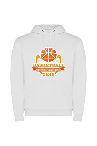 iLovePrints Elite Hoops: 8k Championship Φούτερ με κουκούλα σε χρώμα Λευκό