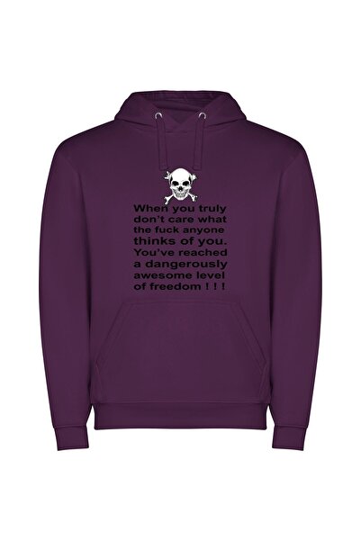iLovePrints Grim Wit & Beware Φούτερ με κουκούλα σε χρώμα Μωβ