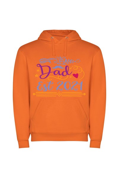 iLovePrints Dad's Eternal Time Loop Φούτερ με κουκούλα σε χρώμα Πορτοκαλί