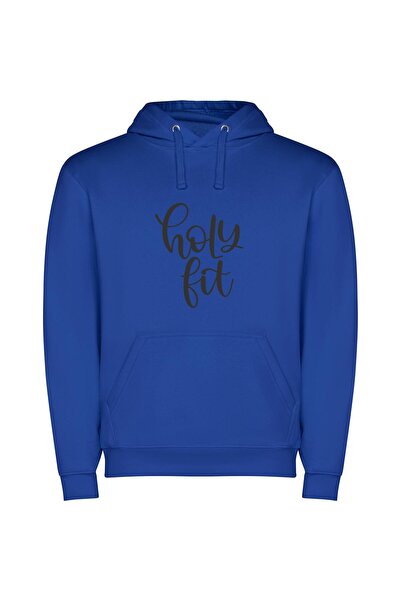 iLovePrints Sacred Ink: Fit Elegance Φούτερ με κουκούλα σε χρώμα Μπλε