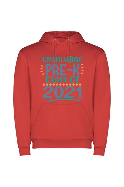 iLovePrints 2021 Pre-K Grad: Future Seniors Φούτερ με κουκούλα σε χρώμα Κόκκινο