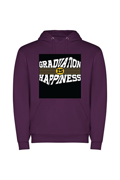 iLovePrints Joyful 2023 Graduation Design Φούτερ με κουκούλα σε χρώμα Μωβ