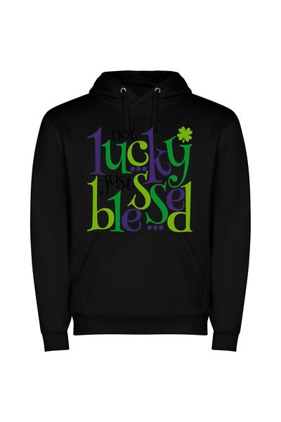 iLovePrints Purrple Green Fantasia Φούτερ με κουκούλα σε χρώμα Μαύρο