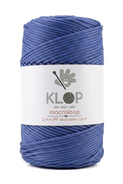 KLOP 2 mm Polyester Makrome İpliği 200 Gram 230 Metre Kot Mavisi