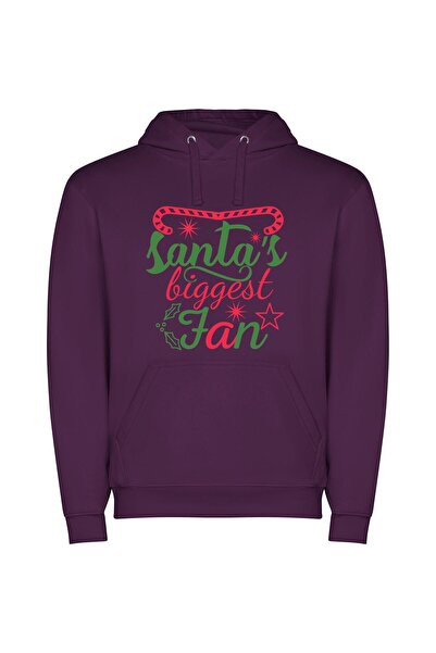iLovePrints SClaus' Ultimate Admirer Φούτερ με κουκούλα σε χρώμα Μωβ