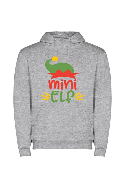 iLovePrints Chibi Elf Hat Delight Φούτερ με κουκούλα σε χρώμα Γκρι