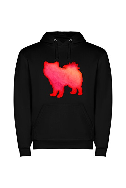 iLovePrints Flaming Canine Phoenix Φούτερ με κουκούλα σε χρώμα Μαύρο