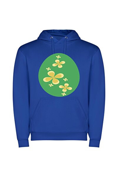 iLovePrints Floral Elegance Φούτερ με κουκούλα σε χρώμα Μπλε