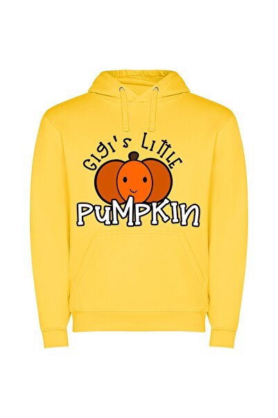 iLovePrints Pumpkin Haven: Halloween Harvest Φούτερ με κουκούλα σε χρώμα Κίτρινο