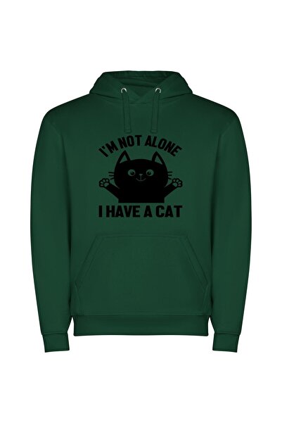 iLovePrints Feline Friends Forever! Φούτερ με κουκούλα σε χρώμα Πράσινο