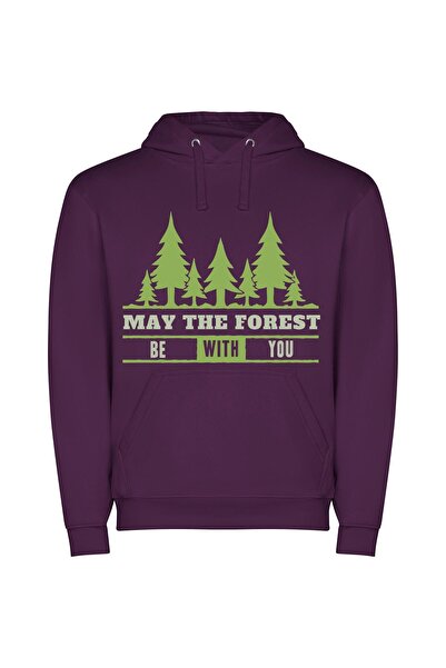 iLovePrints Enchanted Forest Escapade Φούτερ με κουκούλα σε χρώμα Μωβ