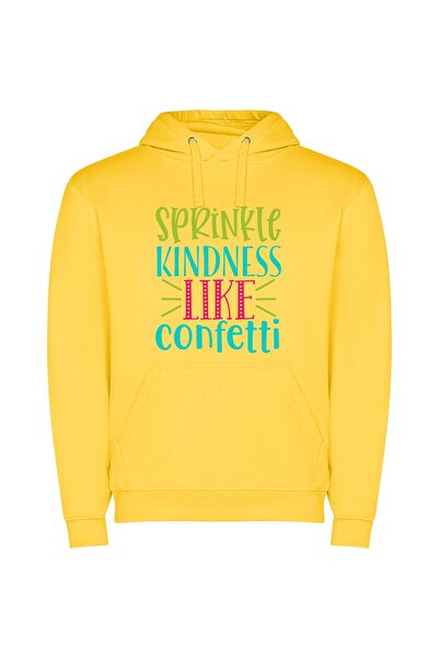 iLovePrints Kindness Sprinkle: Rain of Confetti Φούτερ με κουκούλα σε χρώμα Κ...