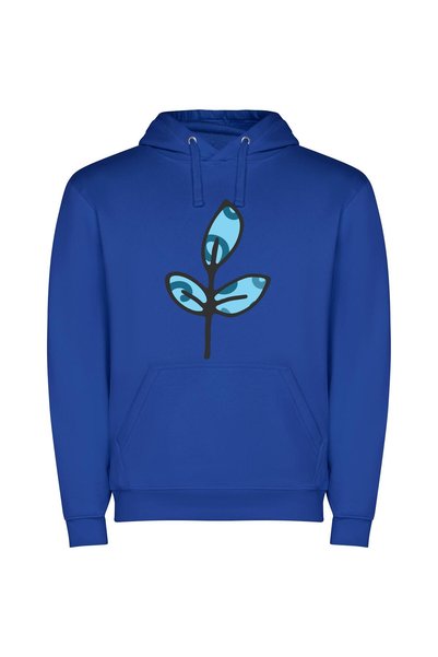iLovePrints Serene Blue Blossom Φούτερ με κουκούλα σε χρώμα Μπλε