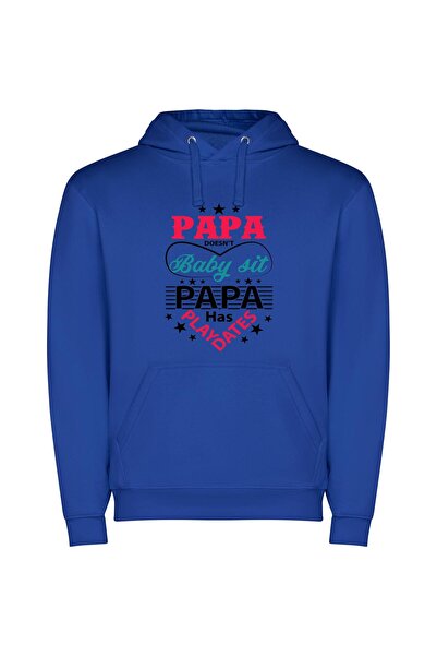 iLovePrints Papa's Baby Sit Combo Φούτερ με κουκούλα σε χρώμα Μπλε