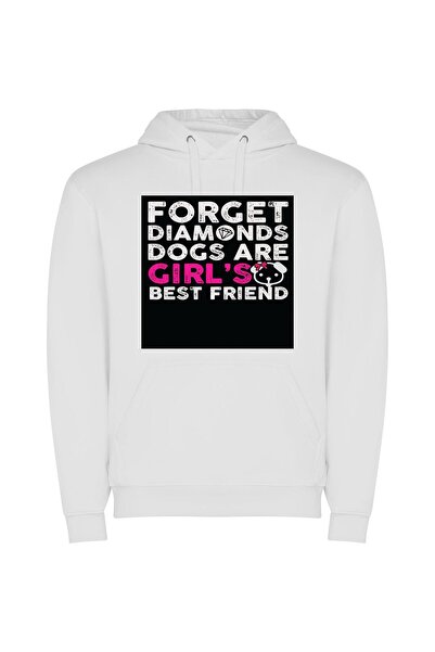 iLovePrints Diamonds & Dogs: Girl's Best Friends Φούτερ με κουκούλα σε χρώμα ...