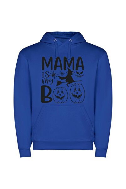 iLovePrints Mama's Boo: Spooktacular Pumpkins! Φούτερ με κουκούλα σε χρώμα Μπλε